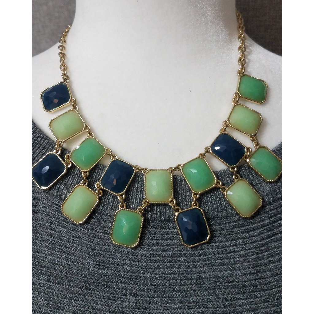Green /Navy Collar Necklace